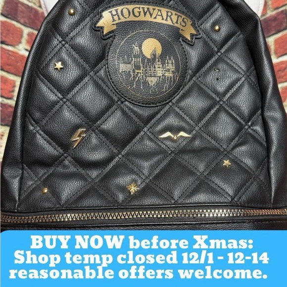 Wizarding World Of Harry Potter Handbags - Hogwarts Black Quilted Women's Backpack